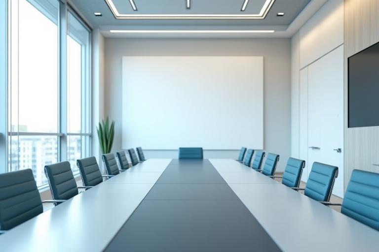渡辺建設合同会社オフィスのモダンな会議室の様子
